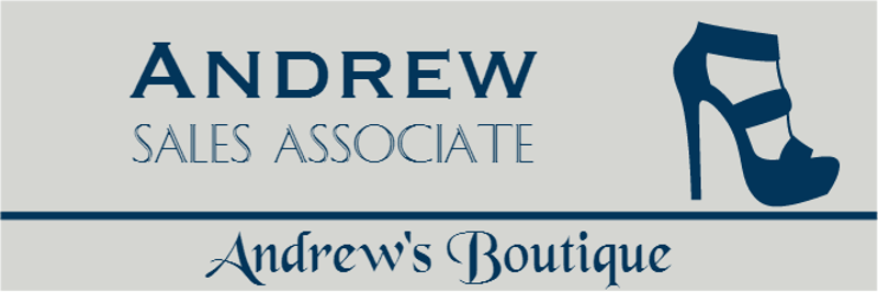 Shoe Store 3 Line Rectangle Boutique Name Tag