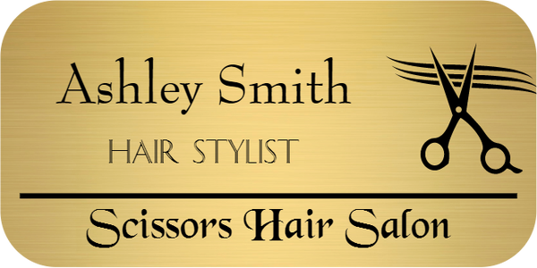 Salon 3 Line Rectangle Name Tag