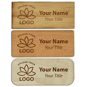 Engraved Wood 1.5" x 3.5" Name Tag