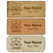 Engraved Wood 1.5" x 3.5" Name Tag
