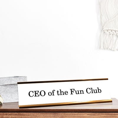 CEO of the Fun Club Funny Name Plate - alternate view