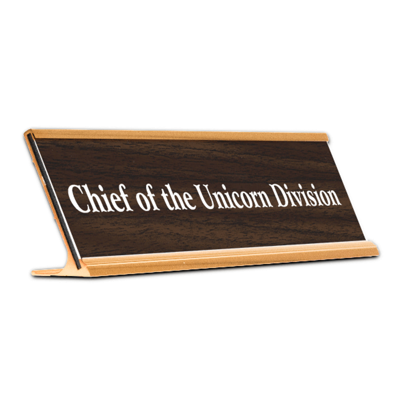 Chief of the Unicorn Division Funny Name Plate