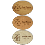 Engraved Wood 1.75" x 2.5" Oval Name Tag