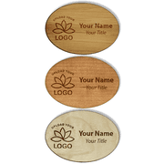 Engraved Wood 1.75" x 2.5" Oval Name Tag