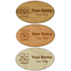 Engraved Oval Wood Name Tag | 1 ¾” x 3”