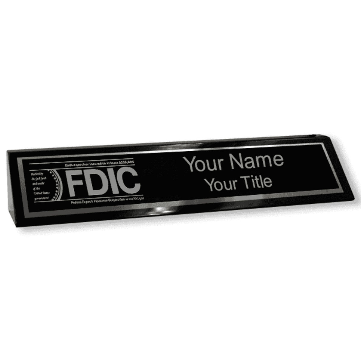 FDIC Wood Desk Name Block