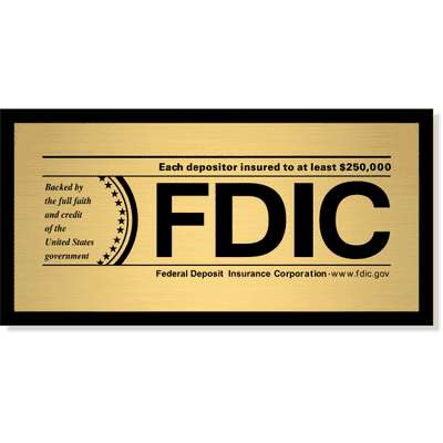 FDIC Sign for Banks & Financial Institutions | 4" x 8"