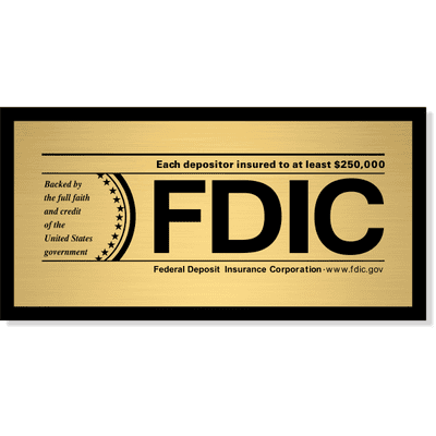 FDIC Sign for Banks & Financial Institutions | 4" x 8"