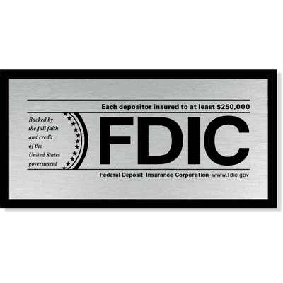 Banks & Financial Institutions 4" x 8" FDIC Sign - alternate view