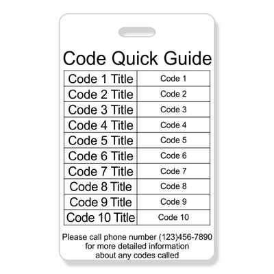 Double Sided Code Quick Guide Vertical Photo ID - alternate view