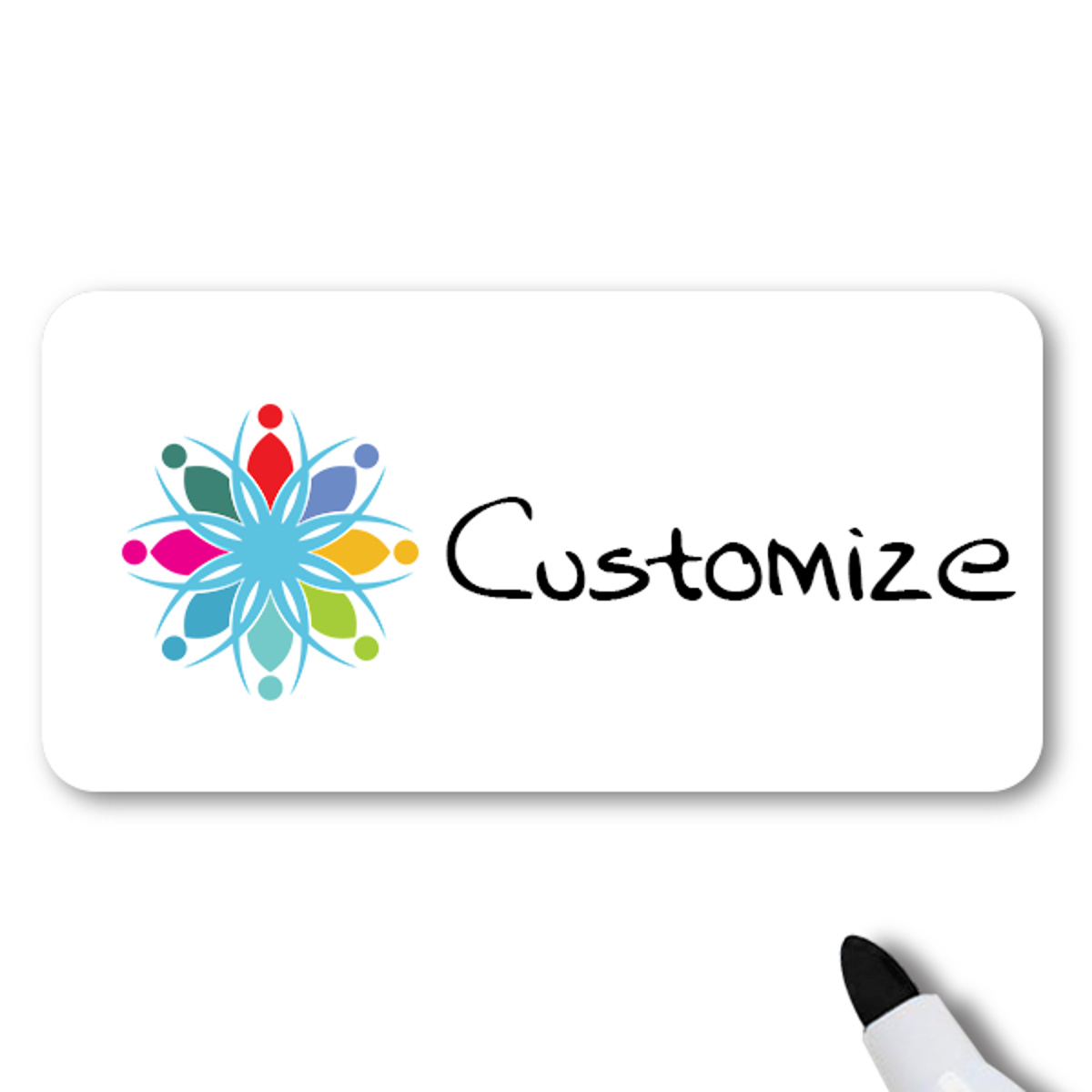 Magnetic Rectangle Dry Erase Reusable Name Tag