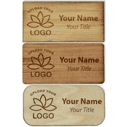 Engraved Wood 1.5" x 3" Name Tag