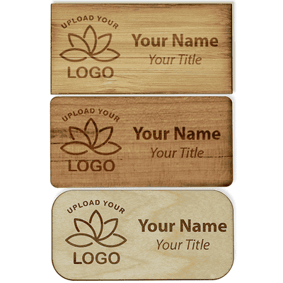 Engraved Wood Name Tag | 1 ½” x 3”