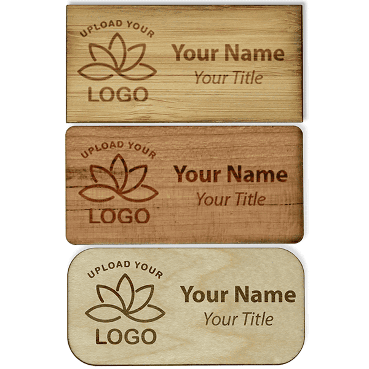 Engraved Wood Name Tag | 1 ½” x 3”