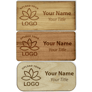 Engraved Wood 1.5" x 3" Name Tag