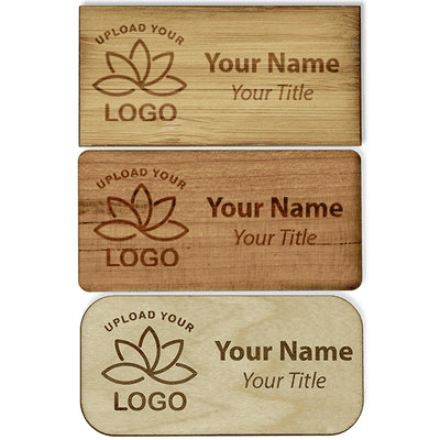 Engraved Wood Name Tag | 1 ½” x 3”