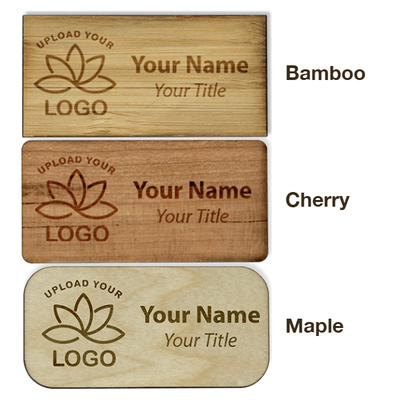 Engraved Wood Name Tag | 1 ½” x 3”