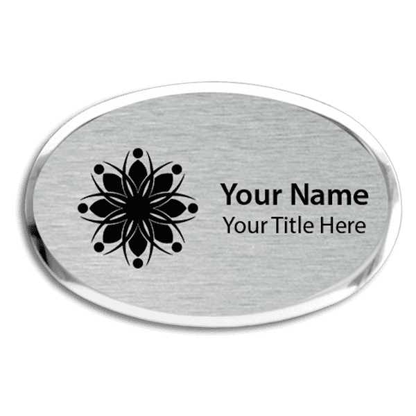 Executive Engraved Magnetic Oval Name Badges