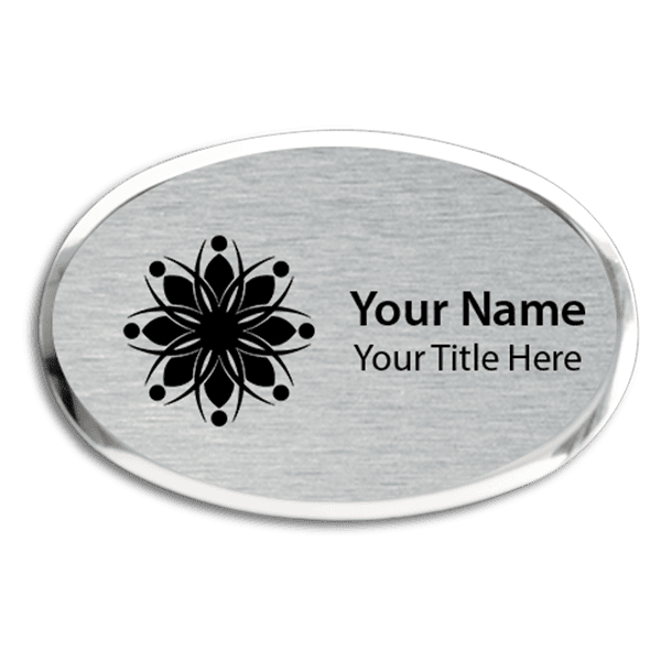 Executive Engraved Magnetic Oval Name Badges