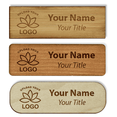 Engraved Wood Name Tag | 1" x 3"