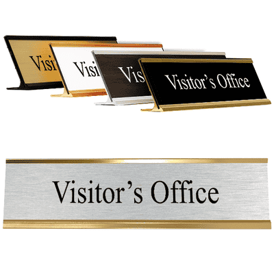 Gold Visitors Office Desk Plate