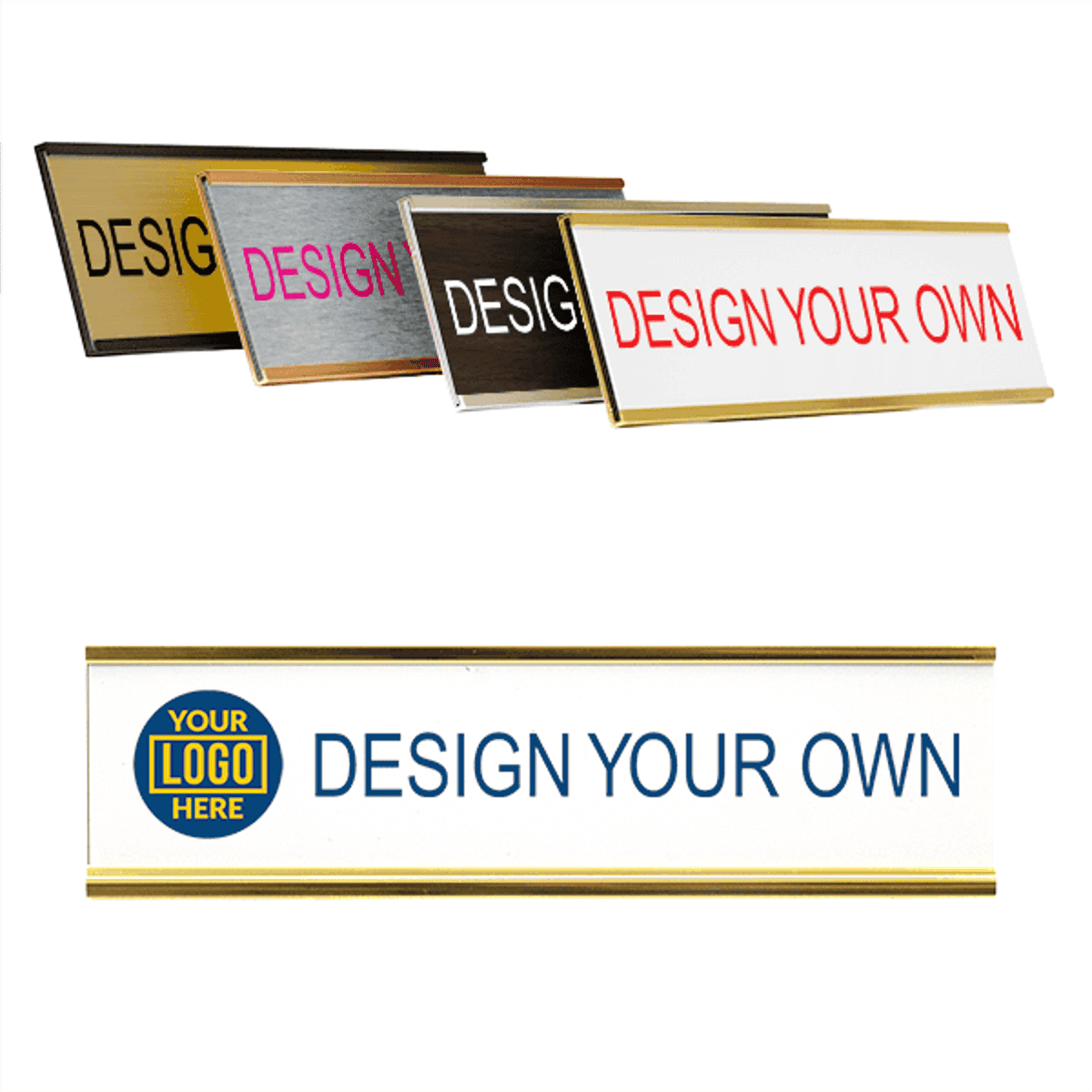 Traditional 2" x 8" Wall Nameplate - Full Color