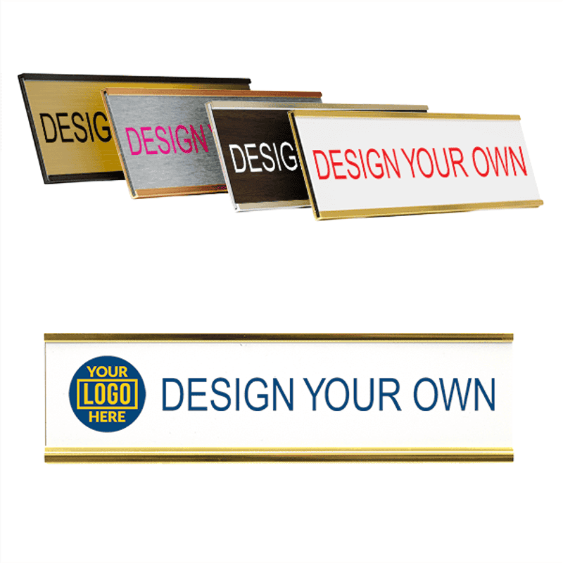 Traditional 2" x 8" Wall Nameplate - Full Color