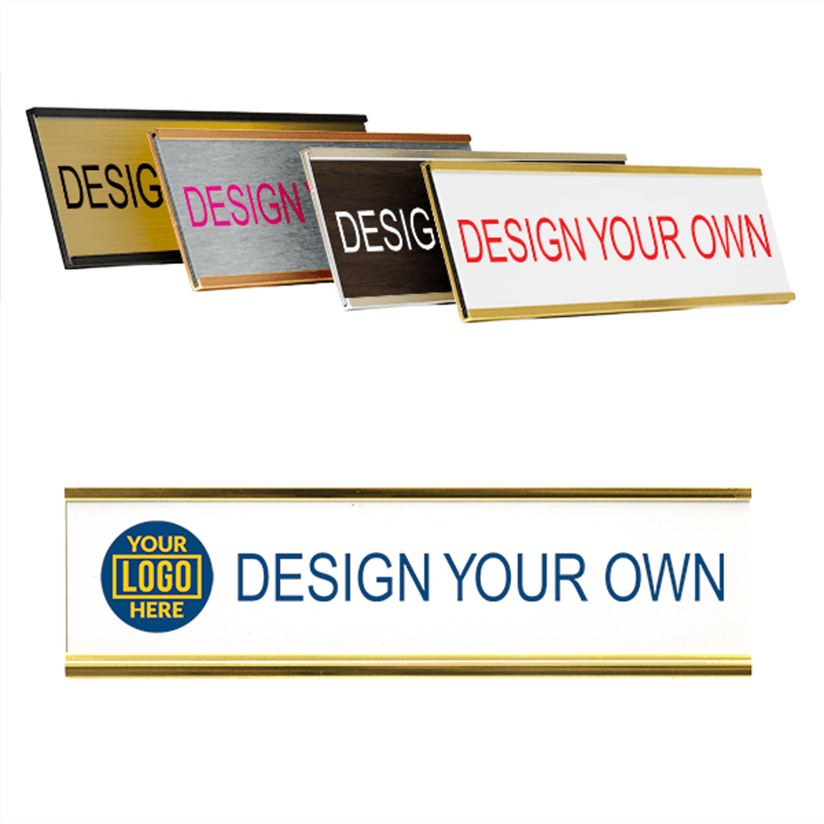 Traditional 2" x 8" Wall Nameplate - Full Color