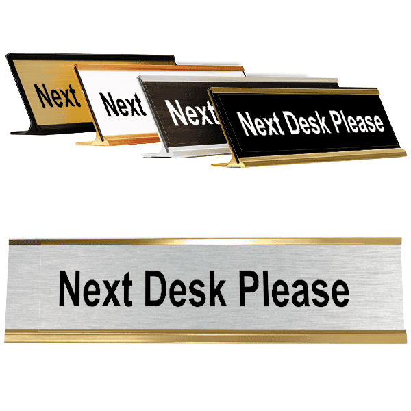 2" x 8" Next Desk Please Desk Plate