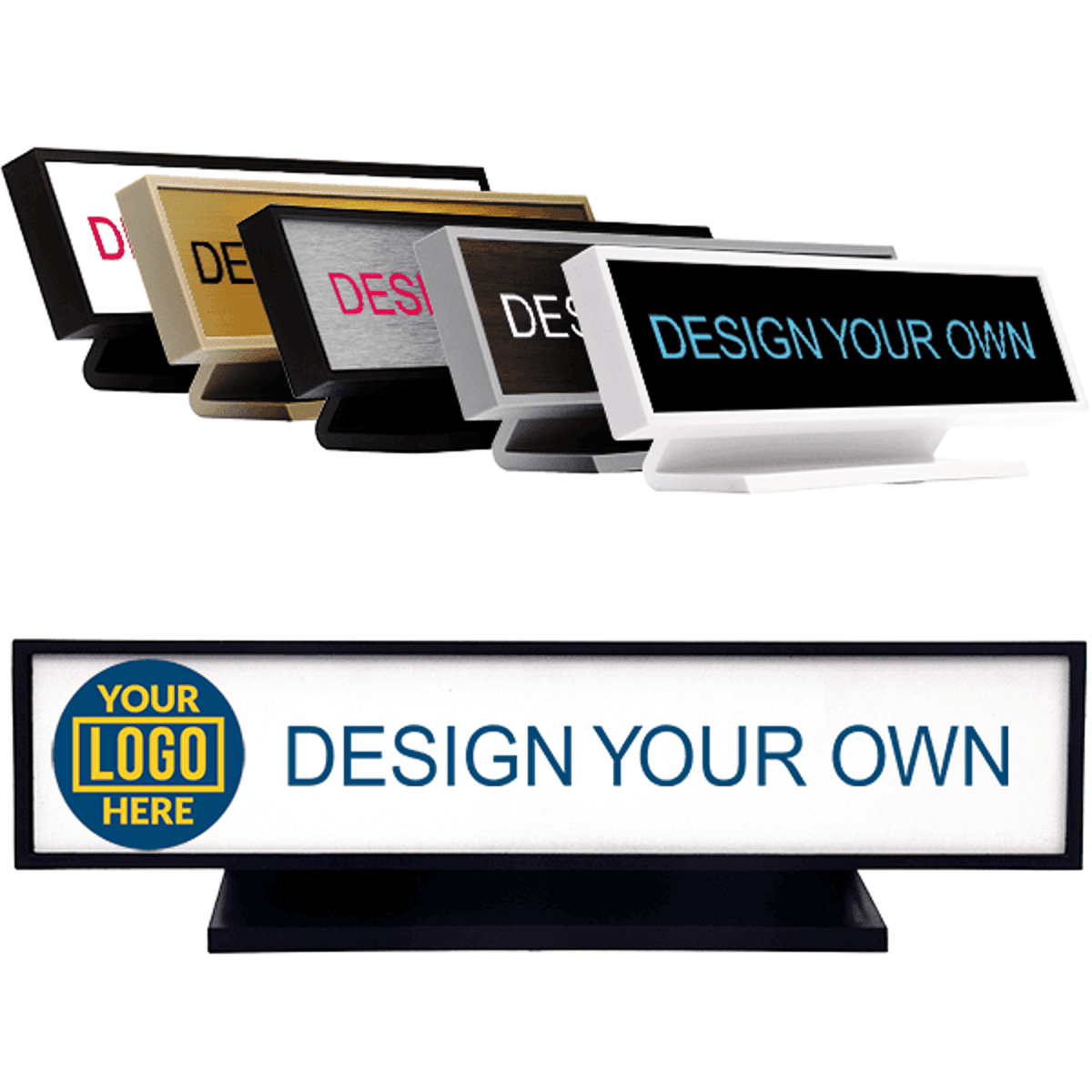 Square Corner Full Color Desk Sign - 2" x 9"
