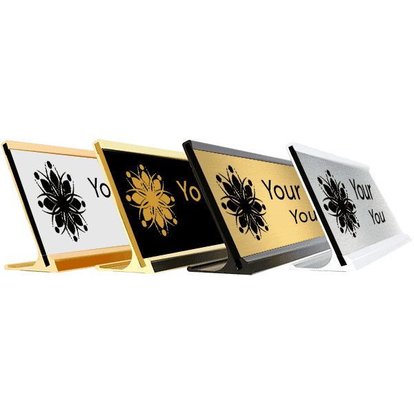 2" x 8" Engraved Desk Plate with Holder