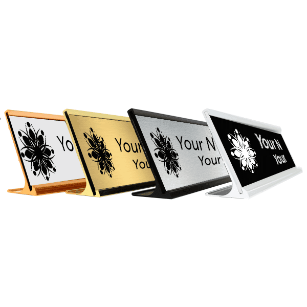 2" x 10" Engraved Desk Plate with Holder