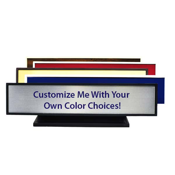 Large Full Color Desk Plate with Optional Logo