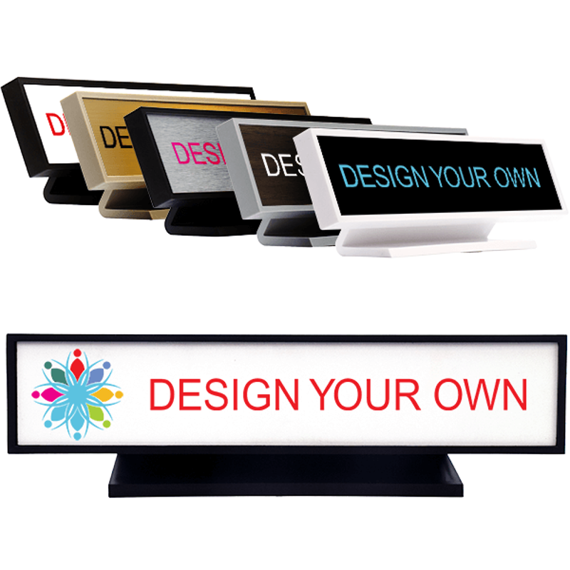Plastic Square Corner Deskplate with Color Insert (8129, 3128)