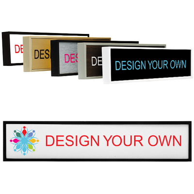 Plastic Square Corner Wall Sign w/ Color Insert