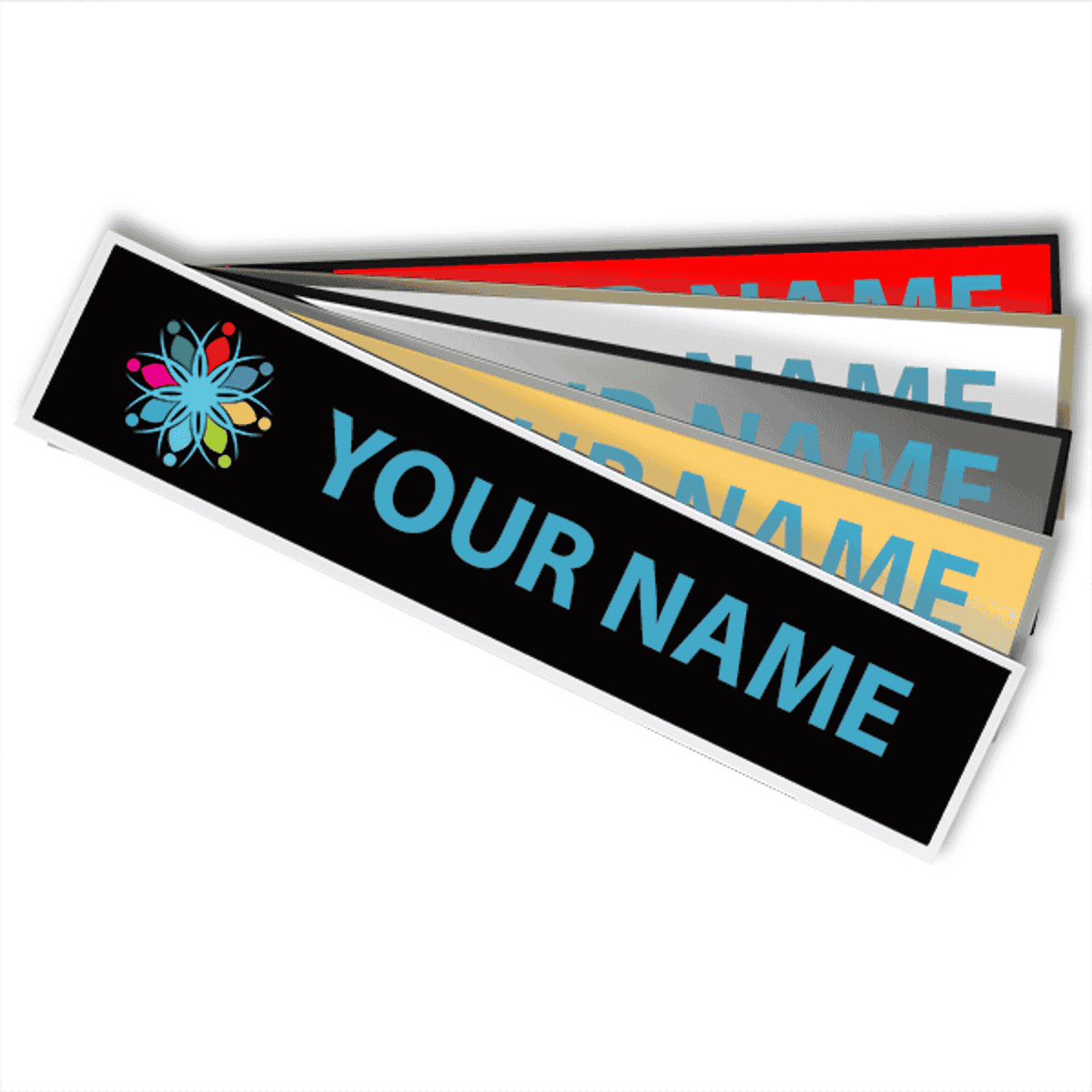 Square Corner Full Color Wall Sign with Holder - 2" x 10"