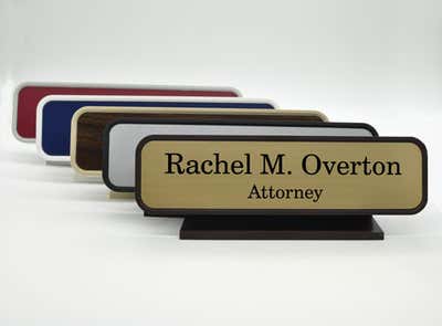 Classic Executive Desk Name Plate - Fully Customizable 2" x 8" - alternate view