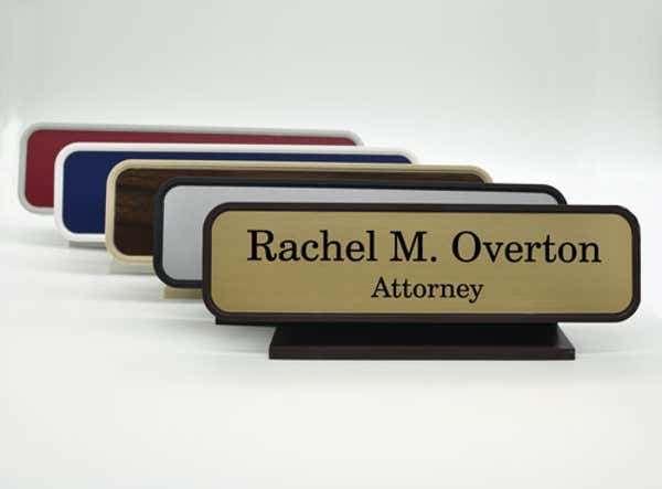 Classic Engraved Executive Desk Name Plate with Round Corners
