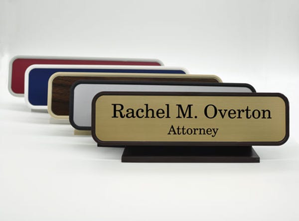 Classic Executive Desk Name Plate - Fully Customizable 2" x 8"