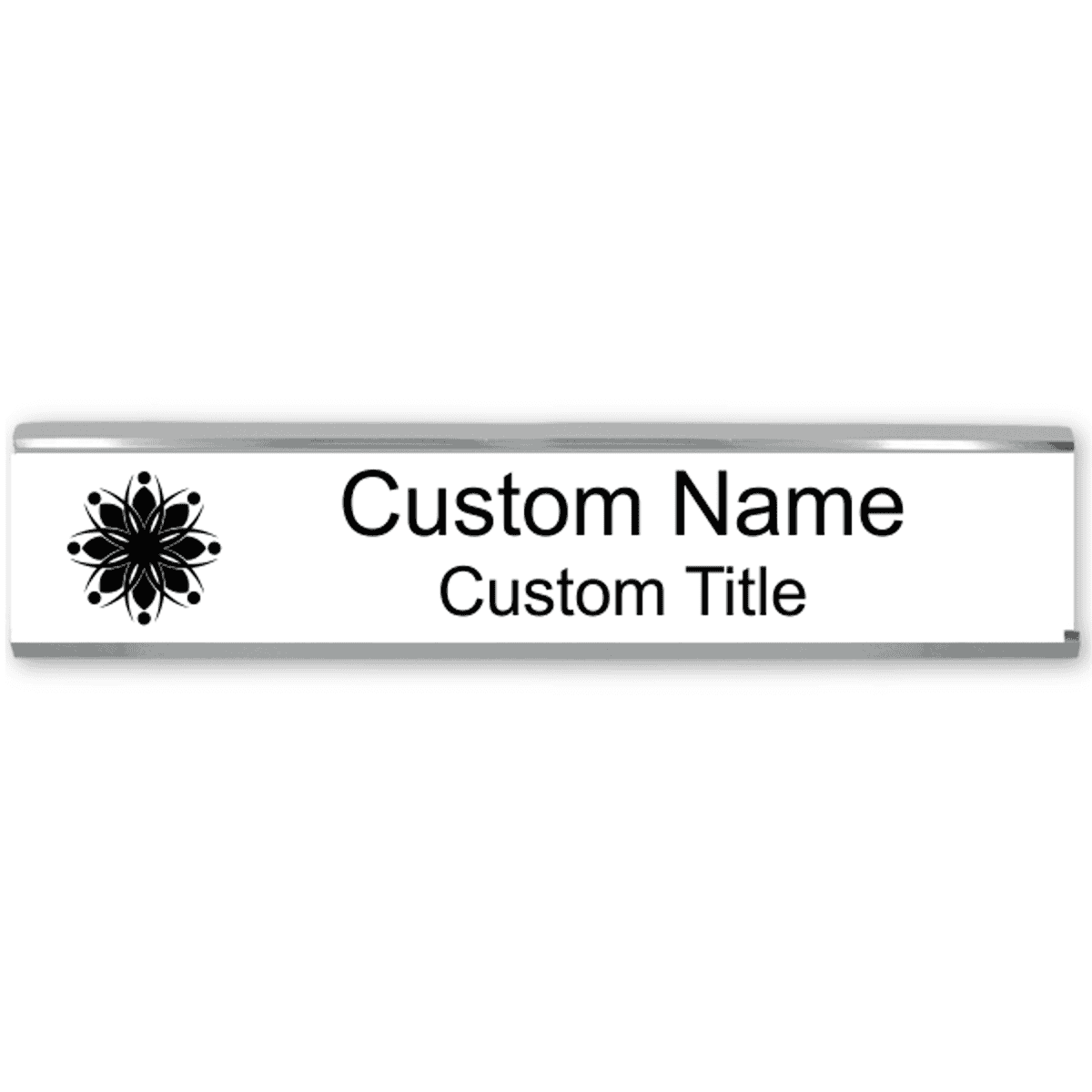 Engraved Cubicle Name Plate with Aluminum Holder - Large