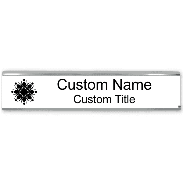 2" x 12" Engraved Plastic Wall Plate with Aluminum Holder
