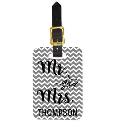 Custom couple Zig Zag design Double Sided Luggage Tag
