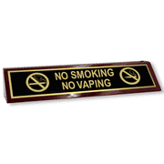 No Smoking No Vaping Wood 2" x 10" Desk Block