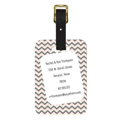 Chevron Custom Couples Luggage Tag - alternate view