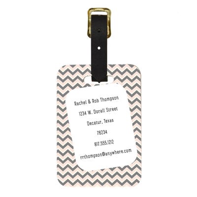 Chevron Custom Couples Luggage Tag - alternate view