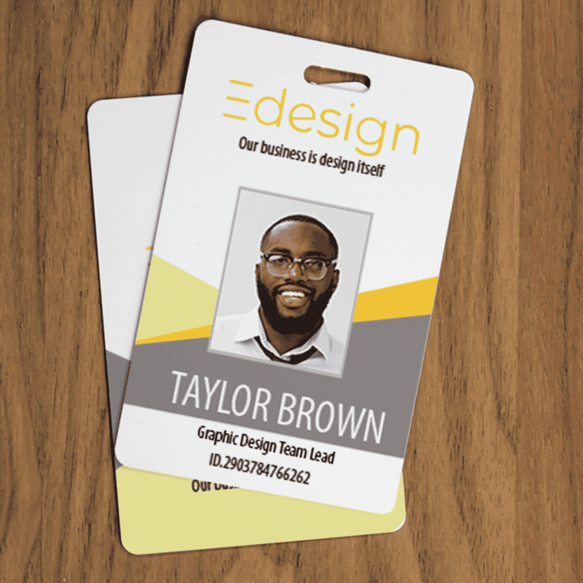 Double Sided Vertical Photo ID Card