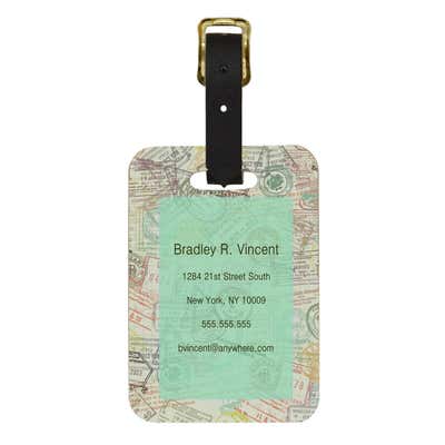 Born To Travel Custom Luggage Tag - alternate view
