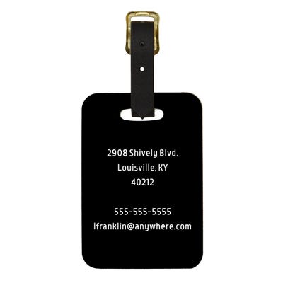 Custom Luggage Tag, B&W Stripe with Heart - alternate view