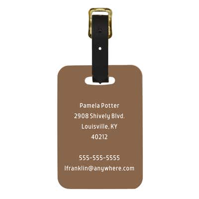 Art Deco Custom Luggage Tag with Monogram - alternate view