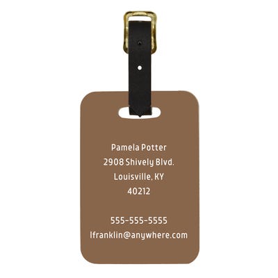 Art Deco Custom Luggage Tag with Monogram - alternate view